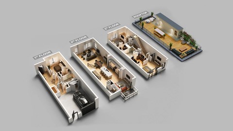 the different floor plans of the apartments are shown in the drawing